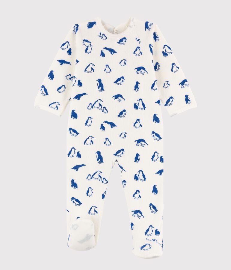 Dors-bien b&eacute;b&eacute; bouclette &eacute;ponge gratt&eacute;e extra chaude blanc/bleu