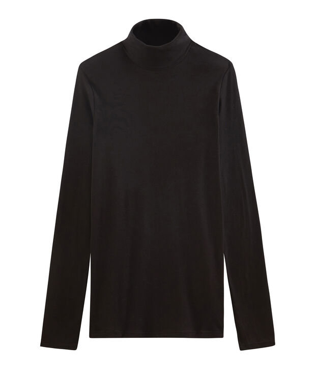 Sous-pull femme en coton l&eacute;ger noir