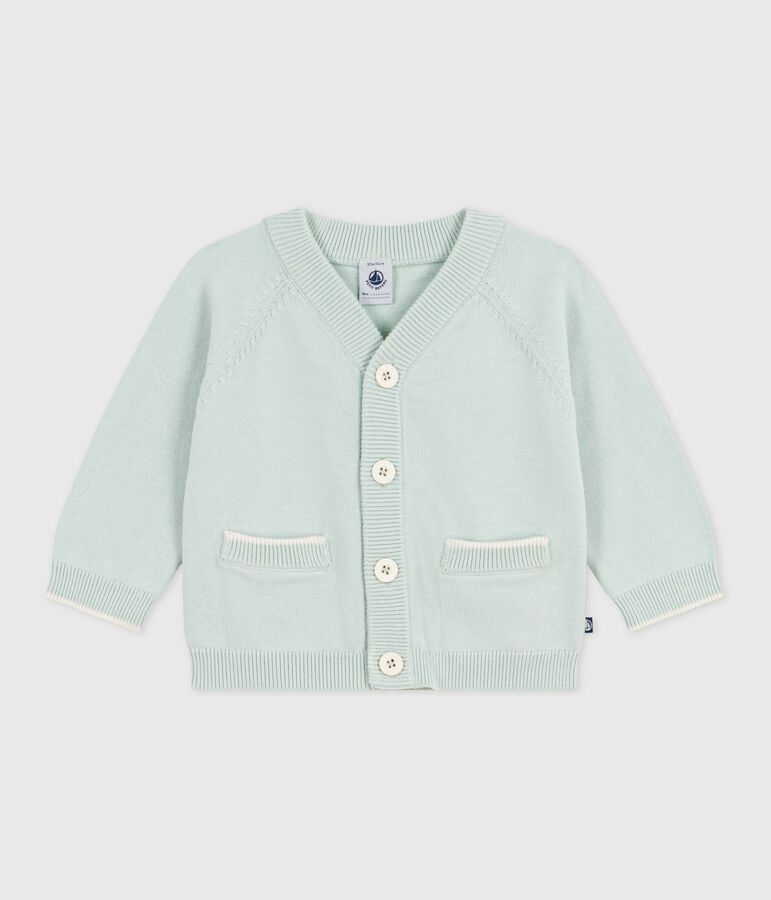 Cardigan b&eacute;b&eacute; en coton uni bleu