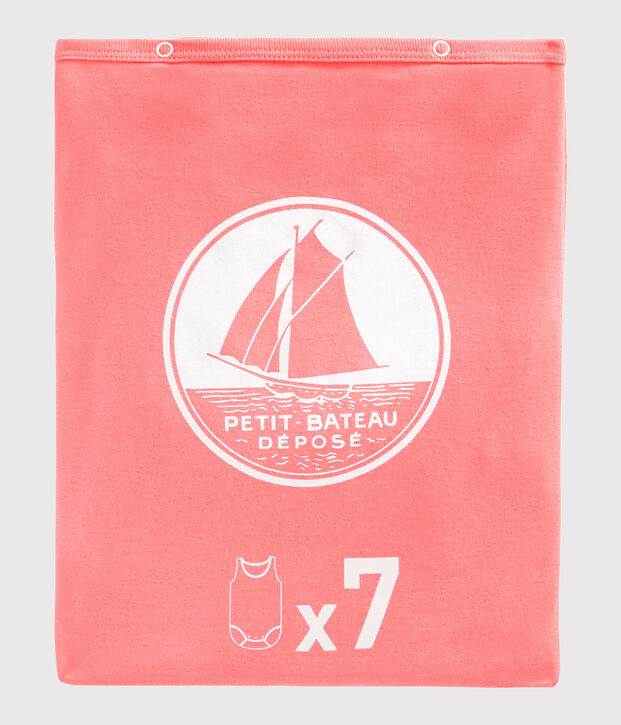 Lot surprise de 7 bodies &agrave; bretelles b&eacute;b&eacute; fille multicouleur