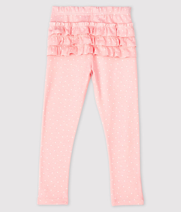 Legging imprim&eacute; b&eacute;b&eacute; fille rose/blanc