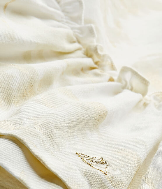 Robe bébé fille en satin imprimée blanc MARSHMALLOW/blanc MULTICO