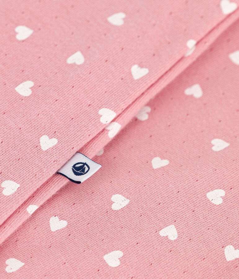 Bodyjama b&eacute;b&eacute; en tubique petits c&oelig;urs rose CHARME/blanc MARSHMALLOW