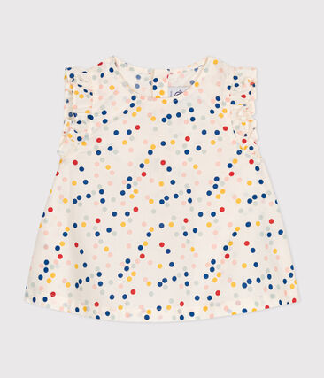 Blouse sans manche en popeline bébé