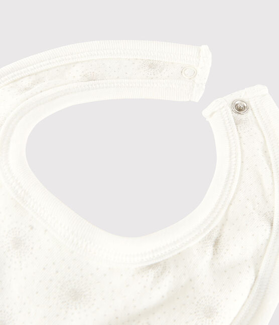 Bavoir blanc imprimé bébé en tubique blanc MARSHMALLOW/blanc MULTICO