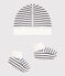 Lot de bonnet et chausson bébé en coton marinière  variante 1