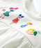 Blouse manches courtes en coton bébé fille blanc MARSHMALLOW