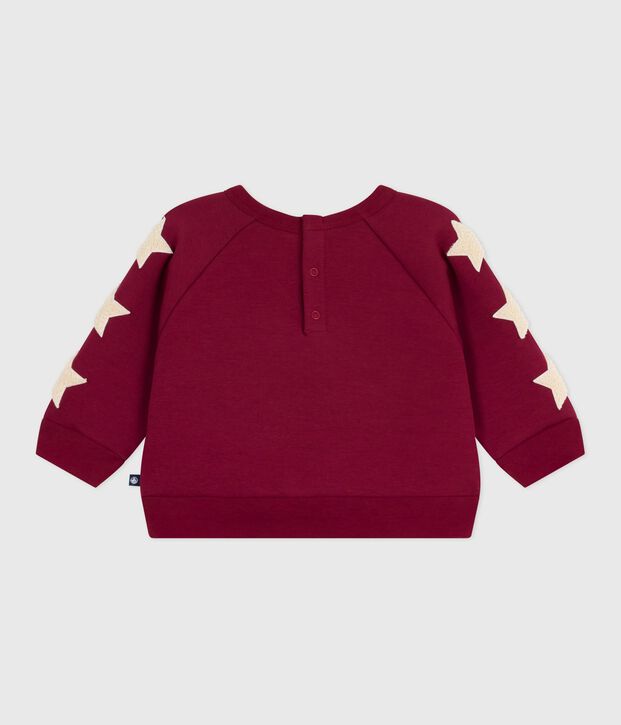 Sweatshirt b&eacute;b&eacute; en coton doux et chaud motif &eacute;toiles rouge