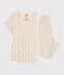 Pyjama manches courtes cœur petite fille en coton blanc AVALANCHE/ NEWBLEU