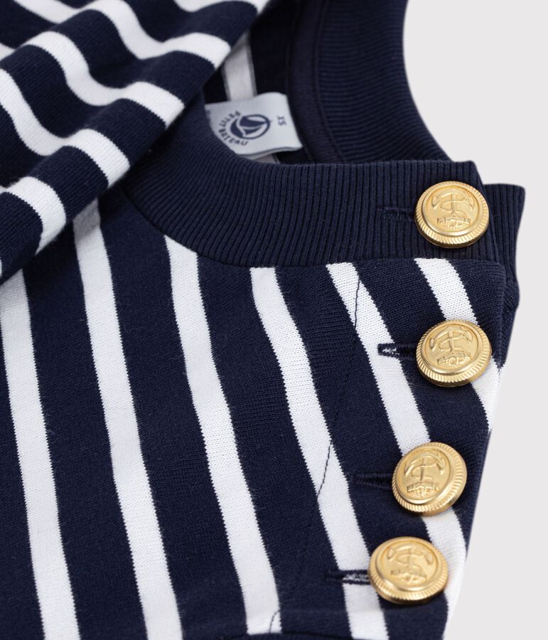 Marini&egrave;re femme en coton bleu SMOKING/blanc MARSHMALLOW