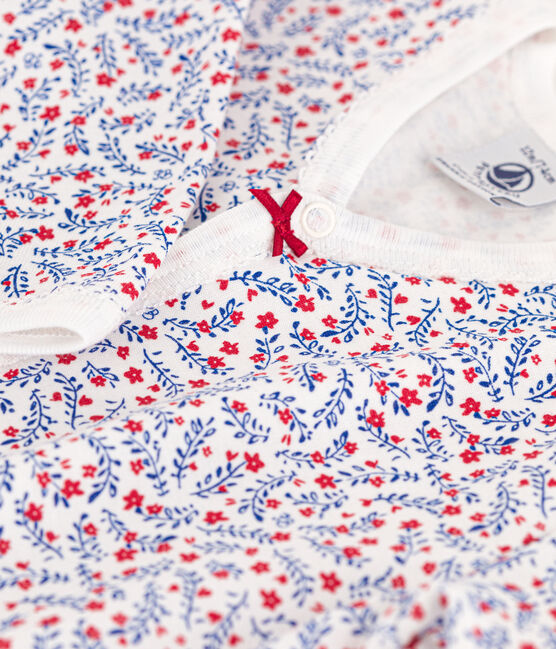 Dors-bien fleurs en coton blanc MARSHMALLOW/blanc MULTICO