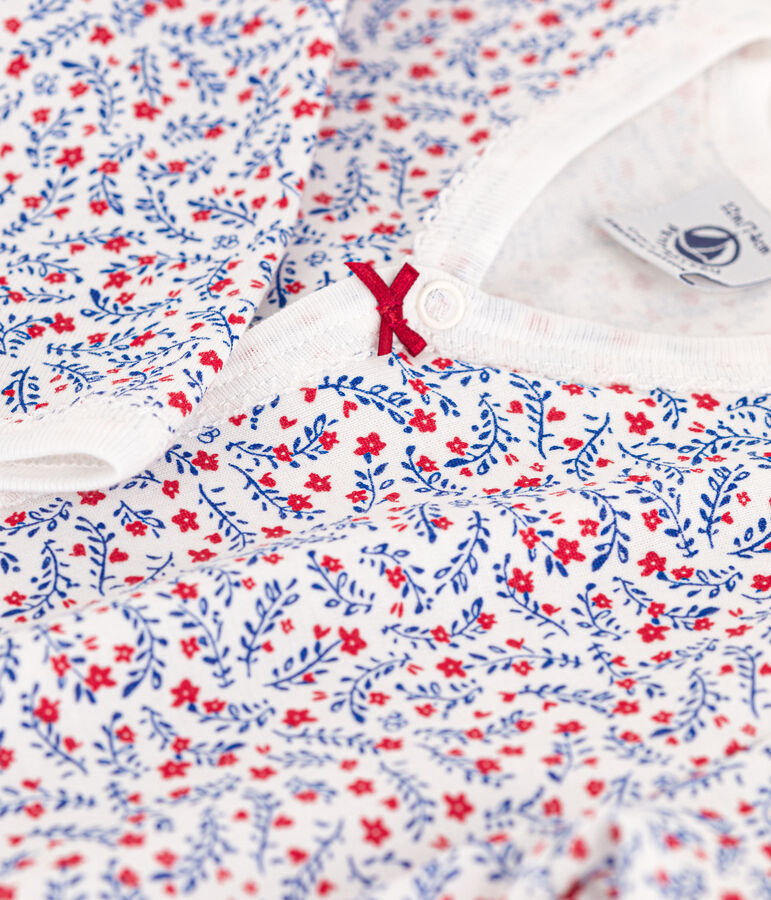 Dors-bien fleurs en coton blanc/multicouleur