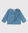 Cardigan bébé en tricot laine et coton uni à col ADRIATIC