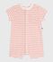Combicourte bébé en coton éponge rayée orange MARSHMALLOW/ ABRICOT