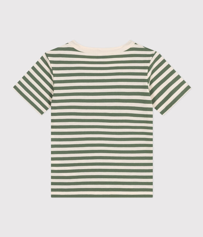 Tee-shirt ray&eacute; en jersey l&eacute;ger enfant gar&ccedil;on vert CROCO/ AVALANCHE