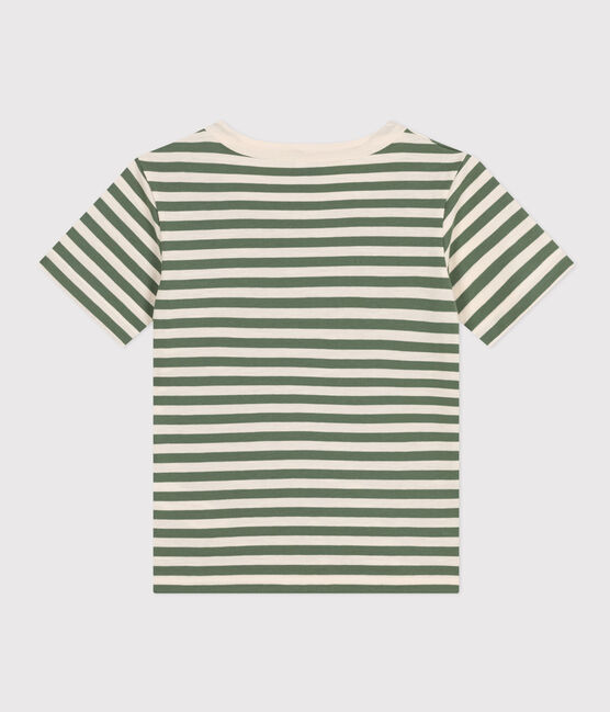 Tee-shirt rayé en jersey léger enfant garçon vert CROCO/ AVALANCHE