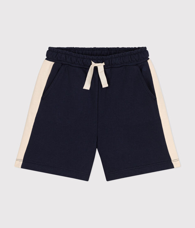 Short en coton enfant gar&ccedil;on bleu marine