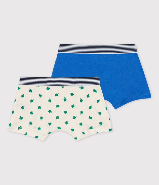 Lot de 2 boxers petit gar&ccedil;on palmes en coton et lin multicouleur