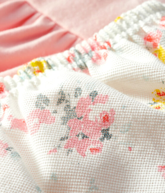 Ensemble deux pièces bébé fille rose MINOIS/blanc MULTICO