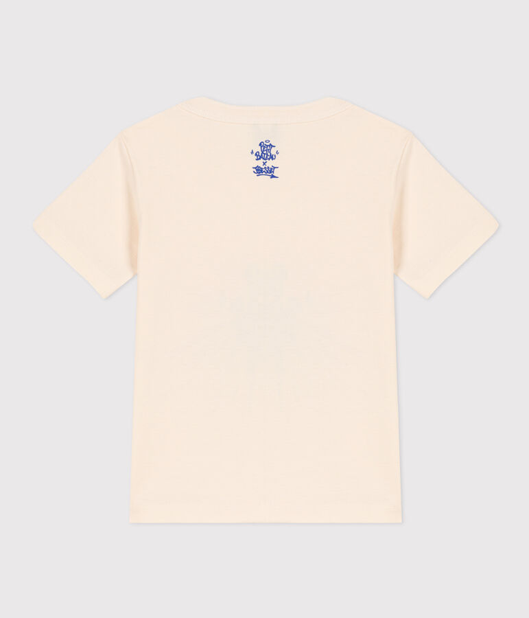 Tee-shirt manches courtes en coton enfant gar&ccedil;on blanc AVALANCHE/ MULTICO