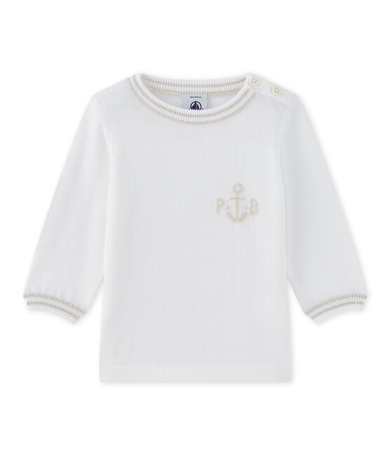 Pull bébé garçon en tricot blanc MARSHMALLOW