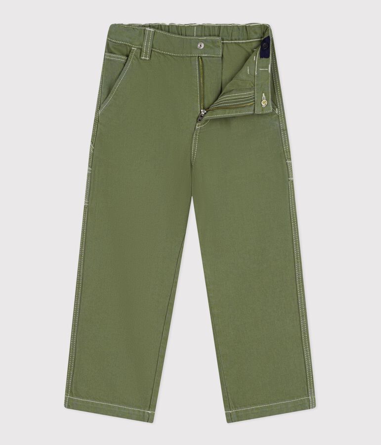 Pantalon carpenter enfant en coton vert OLIVINE