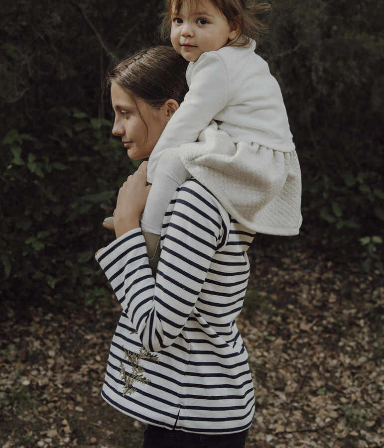 Marini&egrave;re Femme Petit Bateau x Deyrolle blanc MARSHMALLOW/bleu SMOKING