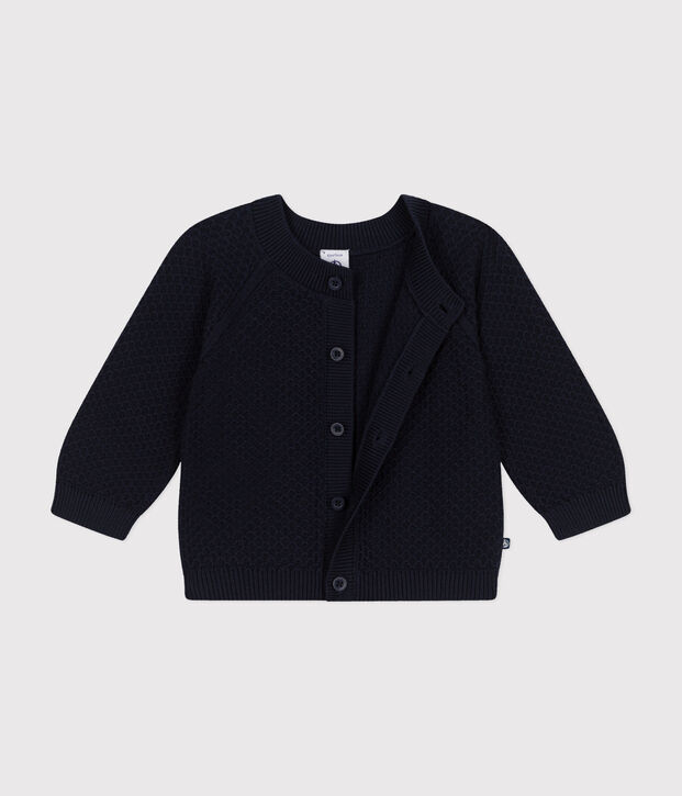 Cardigan en tricot de coton b&eacute;b&eacute; bleu marine