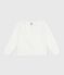 Cardigan enfant en coton uni blanc MARSHMALLOW