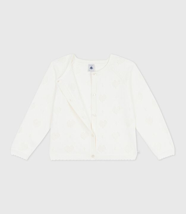 Cardigan enfant en coton uni blanc