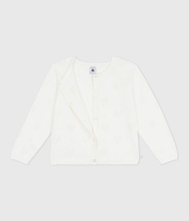 Cardigan enfant en coton uni blanc