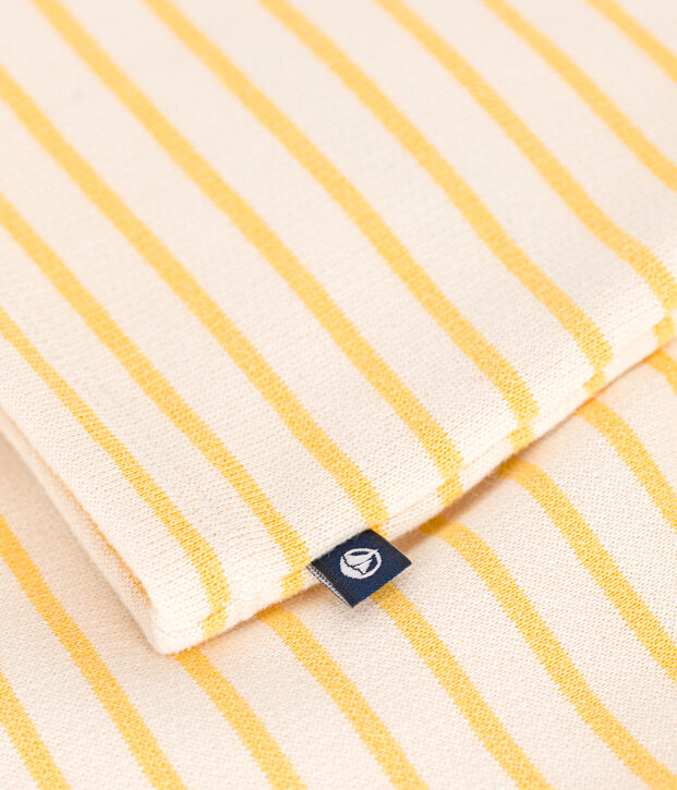 Ensemble 2 pi&egrave;ces en molleton gratt&eacute; b&eacute;b&eacute; &eacute;cru/jaune