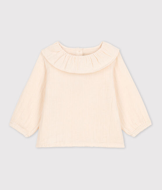Blouse manches longues bébé en gaze de coton écru AVALANCHE
