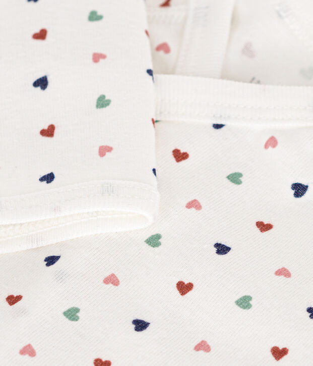 Body crois&eacute;s manches longues en coton b&eacute;b&eacute; blanc/multicouleur