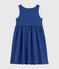Robe sans manches enfant en coton uni bleu