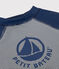 T-shirt anti-uv recyclé enfant fille / garçon bleu MEDIEVAL/blanc MARSHMALLOW
