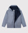 Coupe vent chaud en polyester recyclé enfant fille/garçon bleu SMOKING/blanc MARSHMALLOW