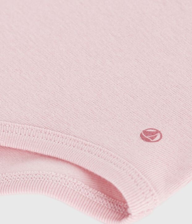 Body b&eacute;b&eacute; en coton &agrave; col, uni rose clair