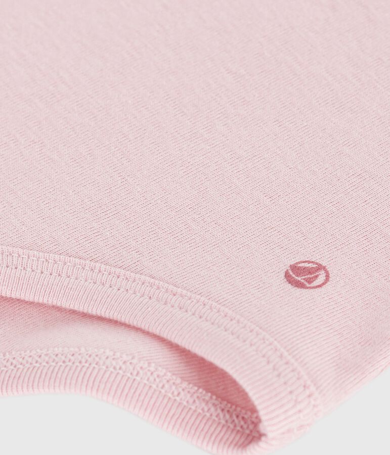 Body b&eacute;b&eacute; en coton &agrave; col, uni rose JOLI
