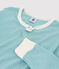 Pyjama rayé petit garçon en coton et Lyocell bleu MIROIR/blanc MARSHMALLOW