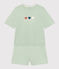 Pyjama short et tee-shirt en coton uni femme. vert HERBIER
