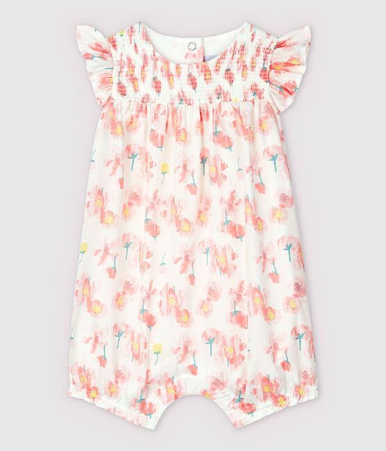 Combinaison Courte En Popeline Bebe Fille Marshmallow Multico Petit Bateau