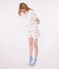 Pyjama short femme en coton imprimé fruits blanc MARSHMALLOW/blanc MULTICO