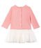 Robe manches longues bi-matière bébé fille rose CHARME/blanc MULTICO CN