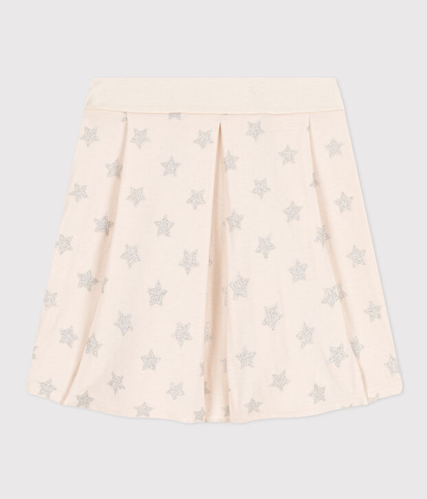 Jupe imprim&eacute;e en tubique enfant fille &eacute;cru/gris