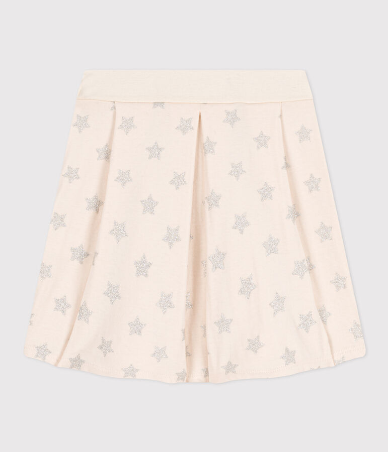 Jupe imprim&eacute;e en tubique enfant fille &eacute;cru/gris