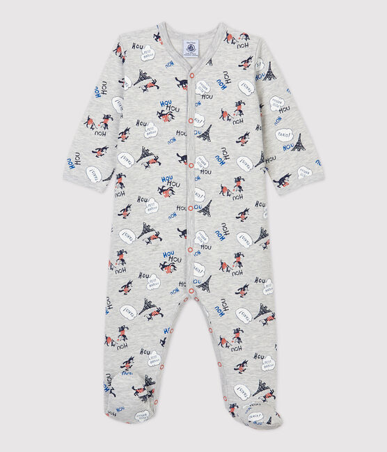 Dors-bien bébé Paris molleton en coton biologique gris BELUGA/blanc MULTICO