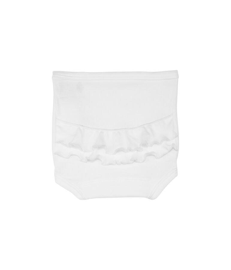 Culotte b&eacute;b&eacute; &agrave; volants blanc Ecume