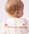 Sweatshirt b&eacute;b&eacute; en coton uni avec son col marin et sa broderie blanc cass&eacute;