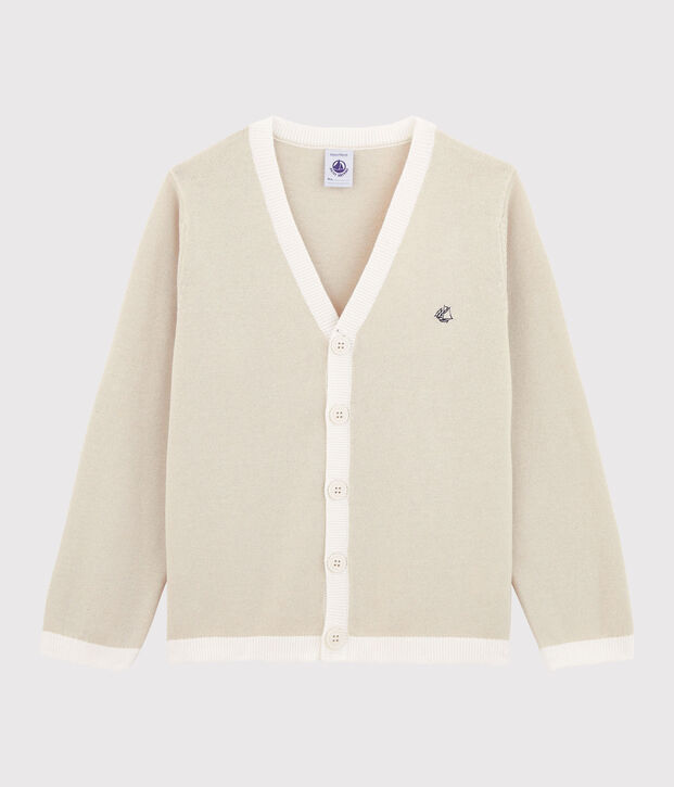 Cardigan enfant gar&ccedil;on beige